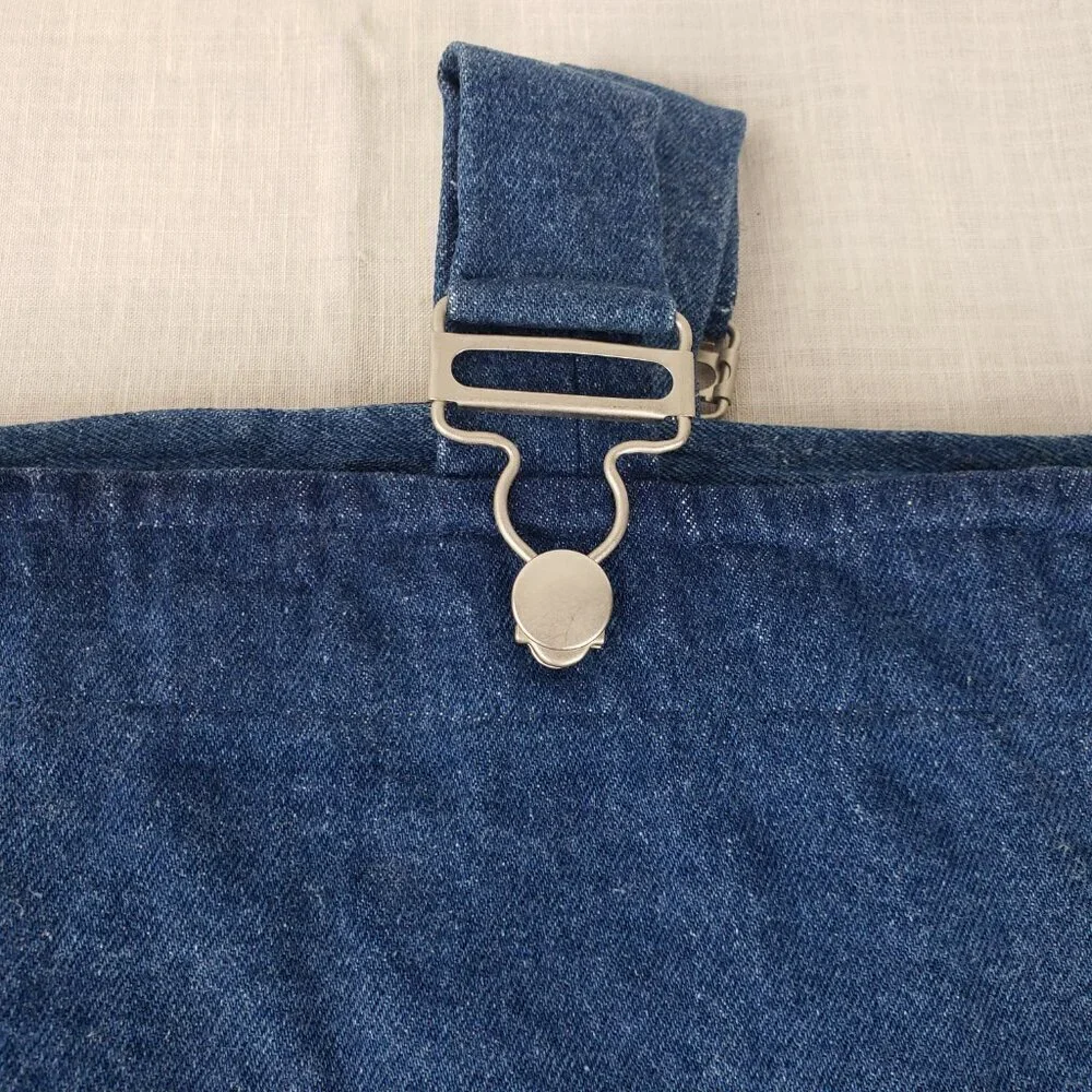 Pottery Barn Kids Blue Denim Overall Curtains Pair of 2 FLAWED Size 54